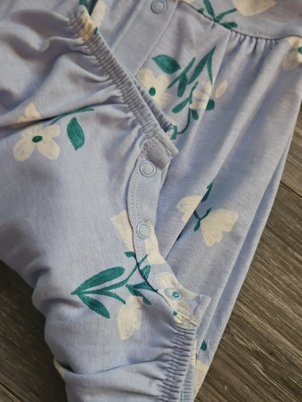 Carter's Light Blue Floral Romper 6M